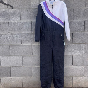 Vintage Snuggler Ski Snowboard Snowsuit Women's Size 10 Black White Purple